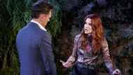 Sally Spectra (Courtney Hope) is not going to be fully truthful with Billy Abbott (Jason Thompson) for a change on The Young and the Restless | Image: JPI
